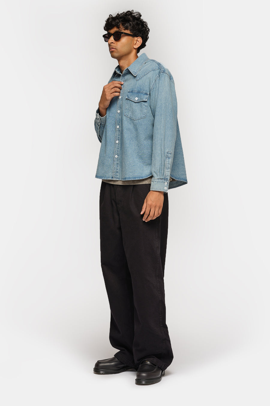 Bare Knuckles Marston Chambray Shirt in Light Wash - Notre