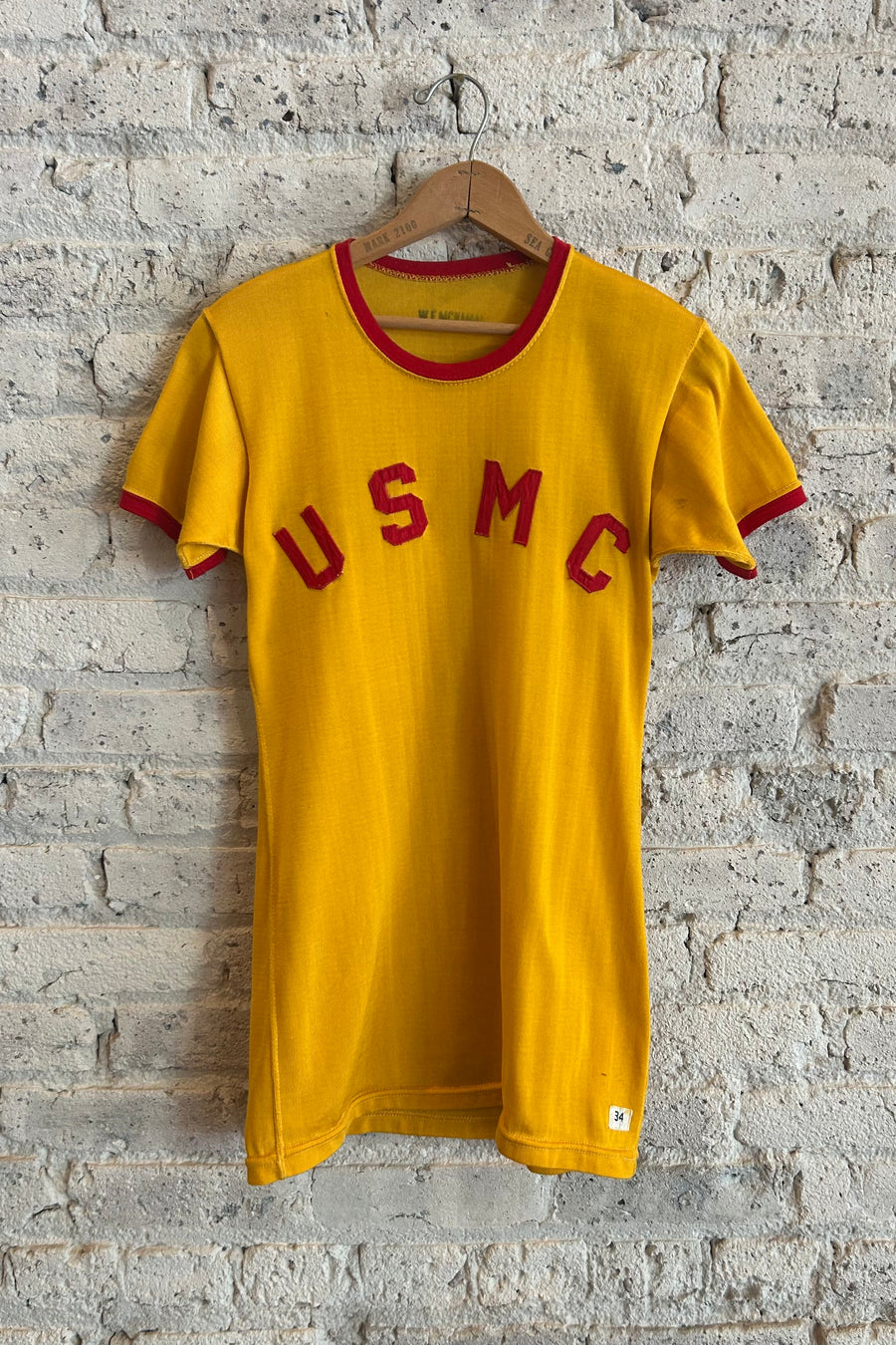 Wesley Supply Co 1950's USMC Ringer Jersey T-Shirt in Red/Yellow - Notre