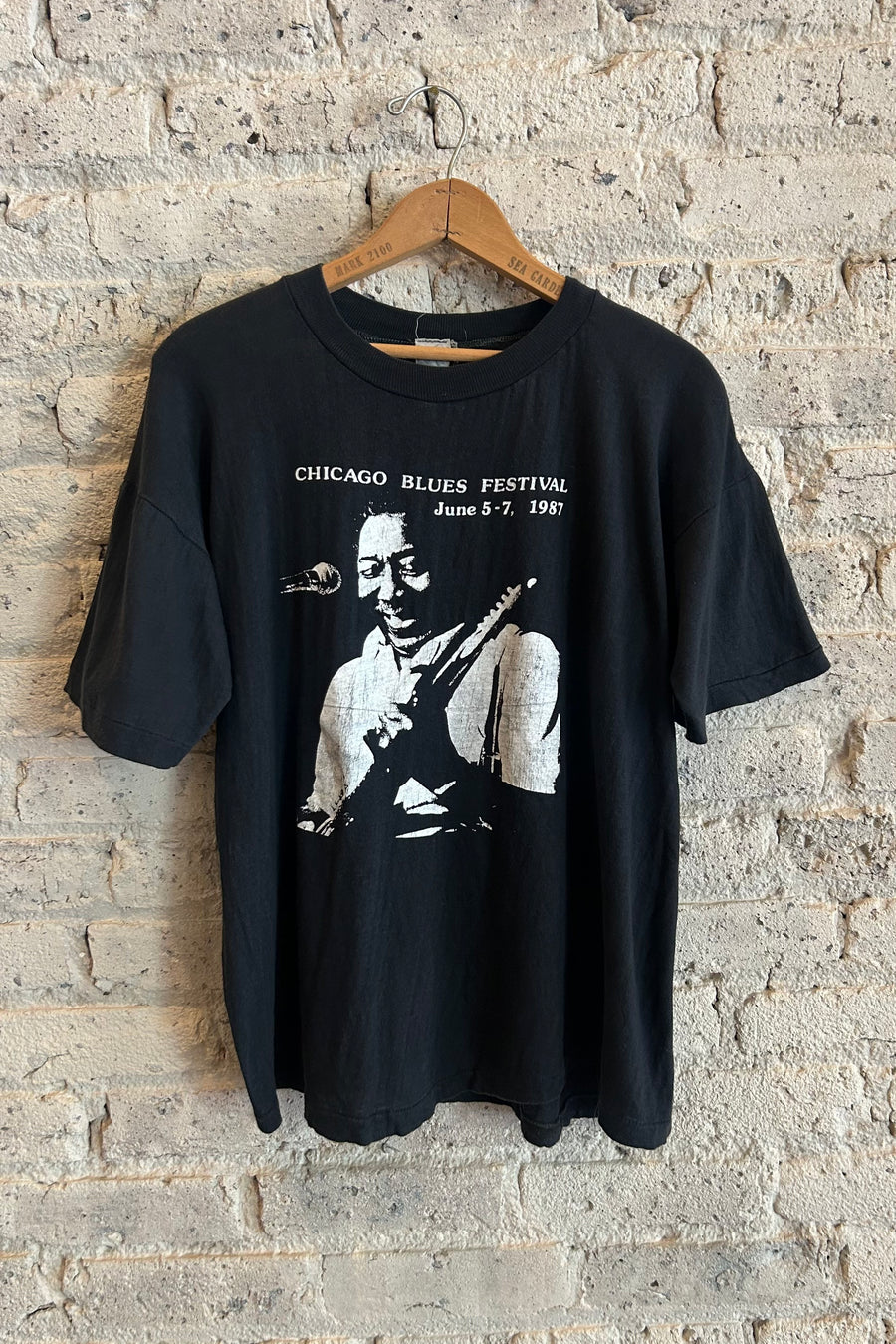 Wesley Supply Co 1980's Chicago Blues Festival B.B King T-Shirt in Black - Notre