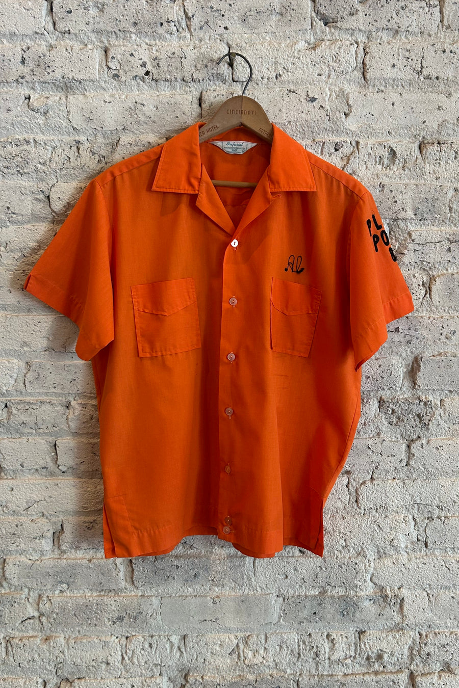Wesley Supply Co 1970's Champion Bowling Shirt in Orange - Notre