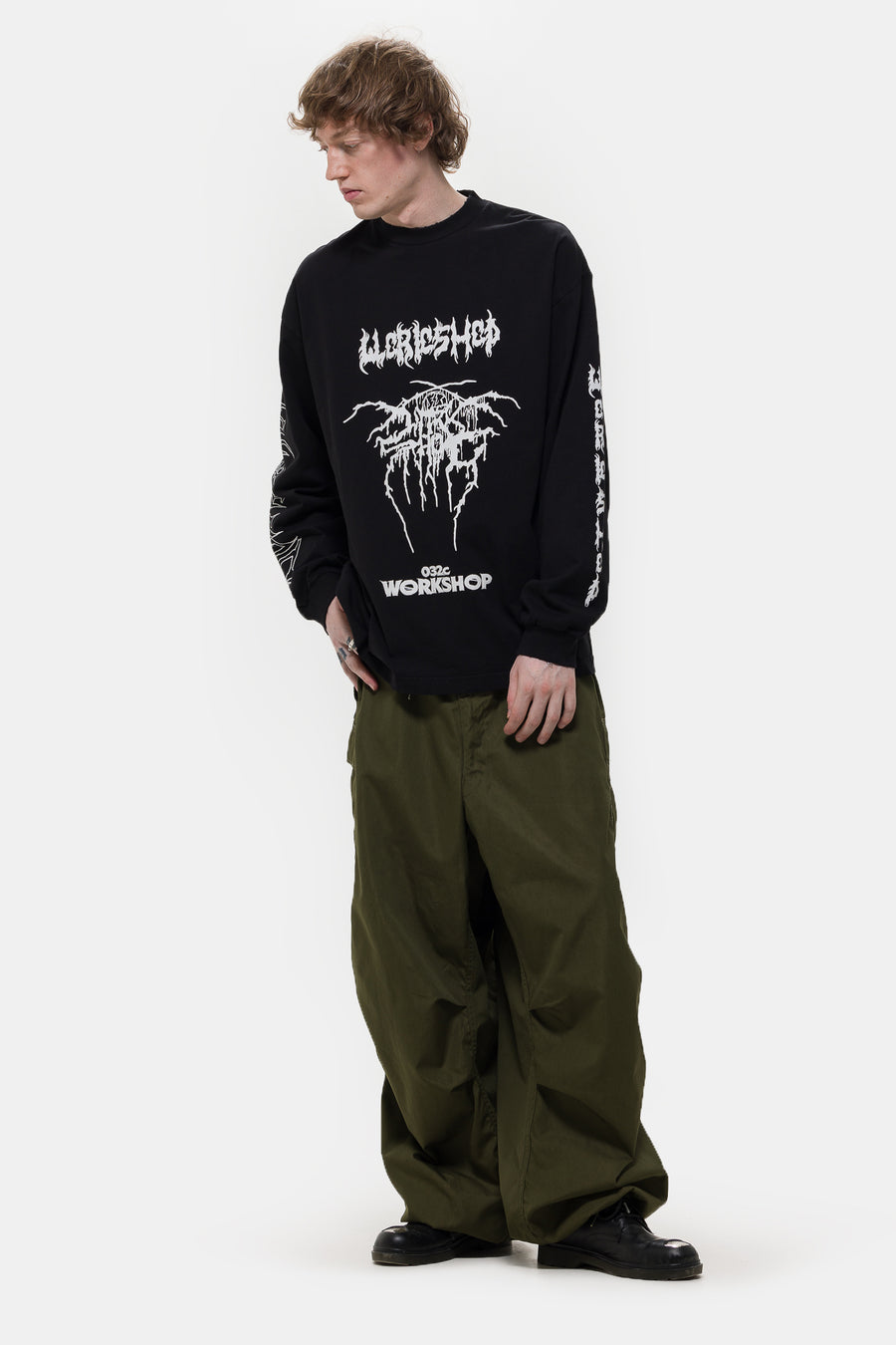 032C Armour Long Sleeve T-Shirt in Faded Black - Notre