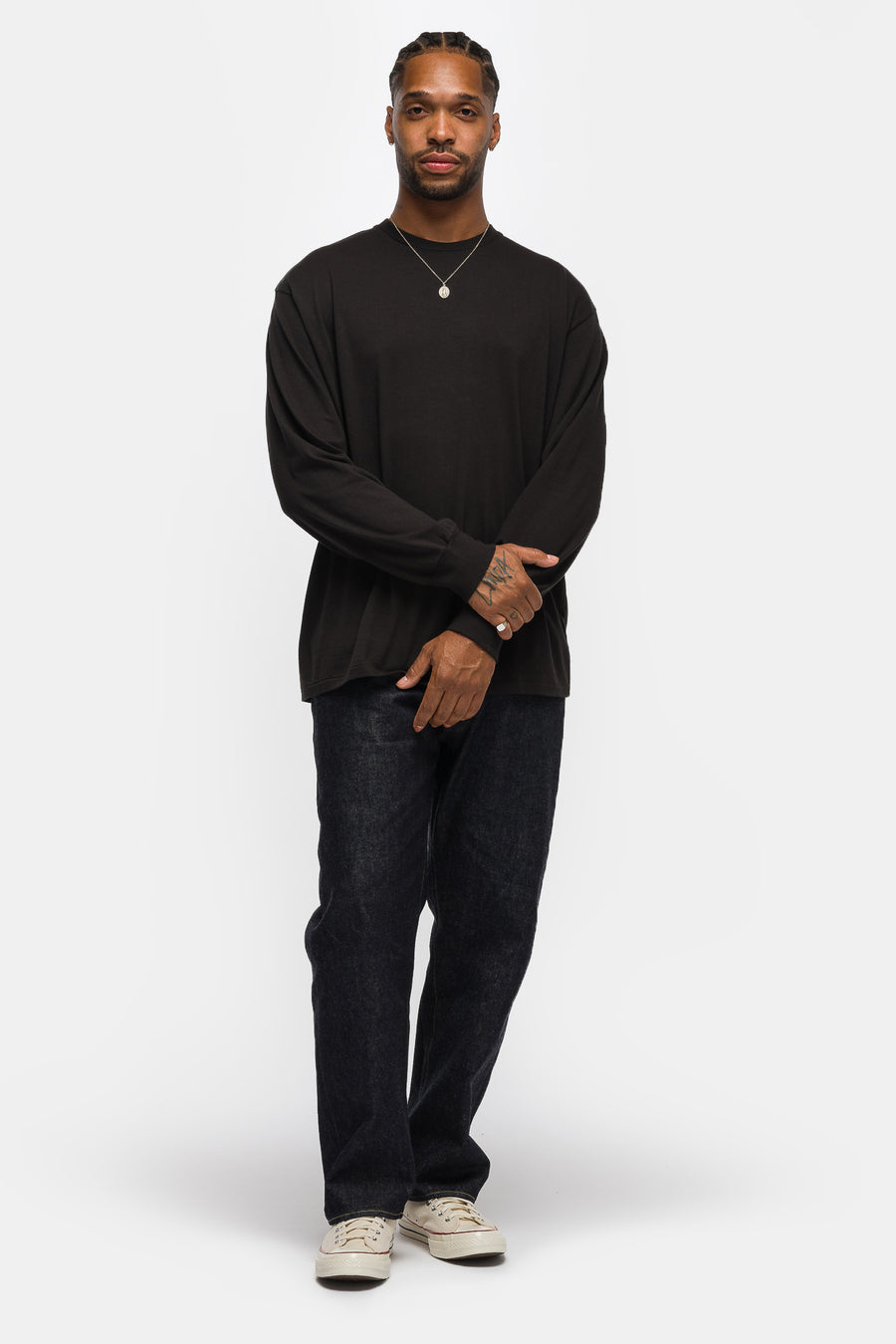 A. Presse Cashmere Blend L/S T-Shirt in Black - Notre