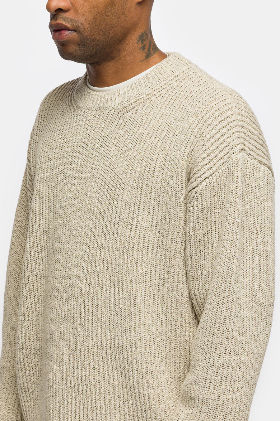 A. Presse Silk Linen Lilian Crew Neck Sweater in Ecru - Notre