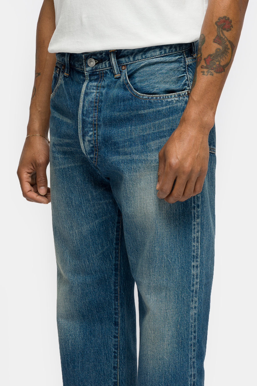 A. Presse Washed Denim Pants E in Bleach - Notre