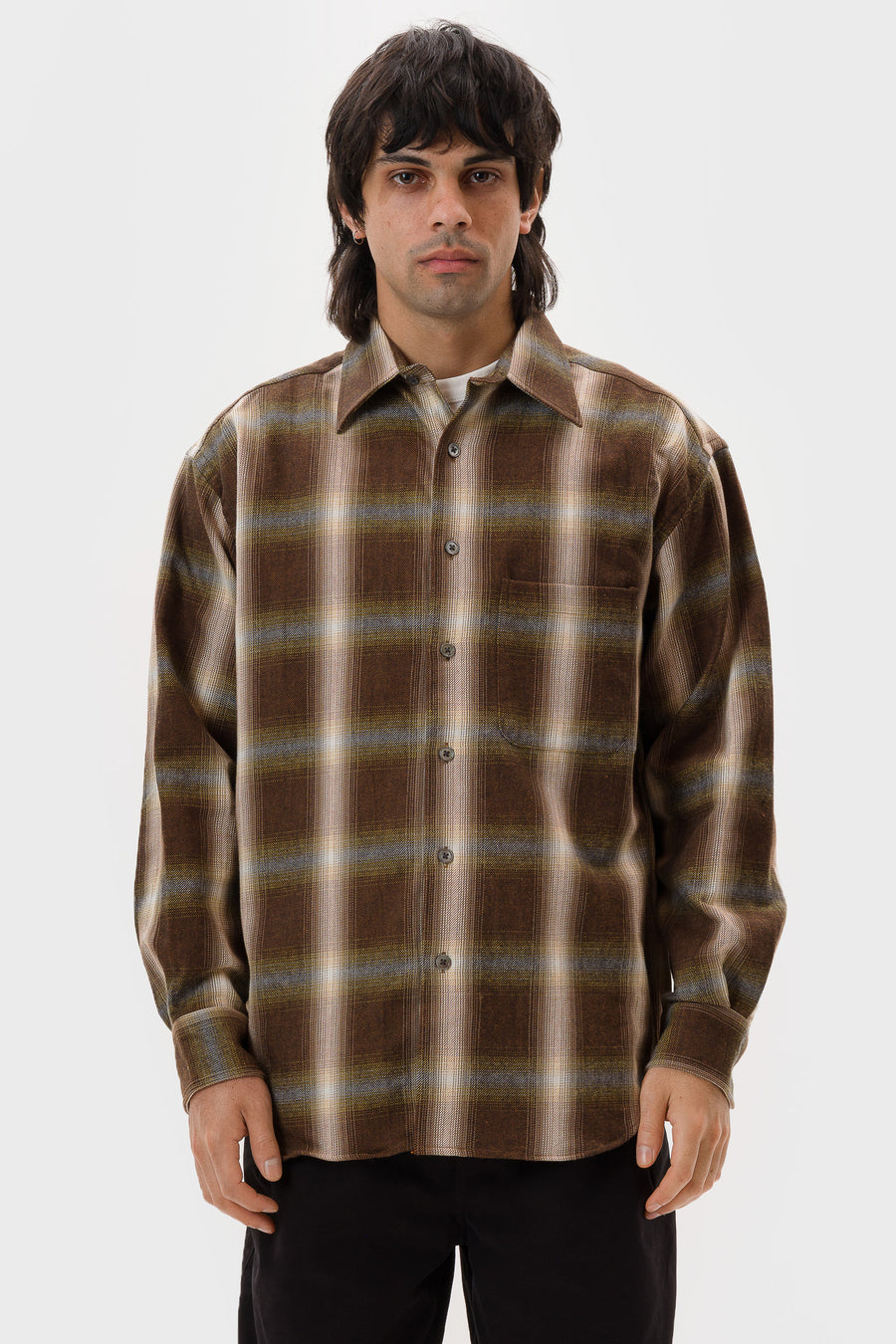 Aaron Levine Flannel Shirt in Cedar - Notre