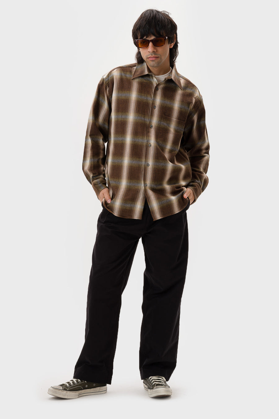 Aaron Levine Flannel Shirt in Cedar - Notre