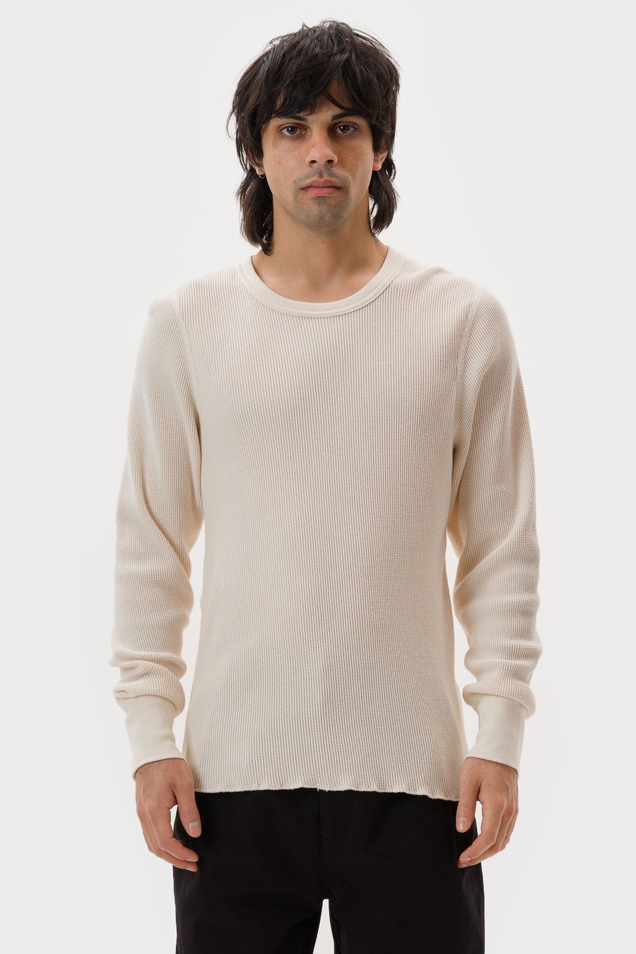 Aaron Levine Longsleeve Thermal in Cream - Notre