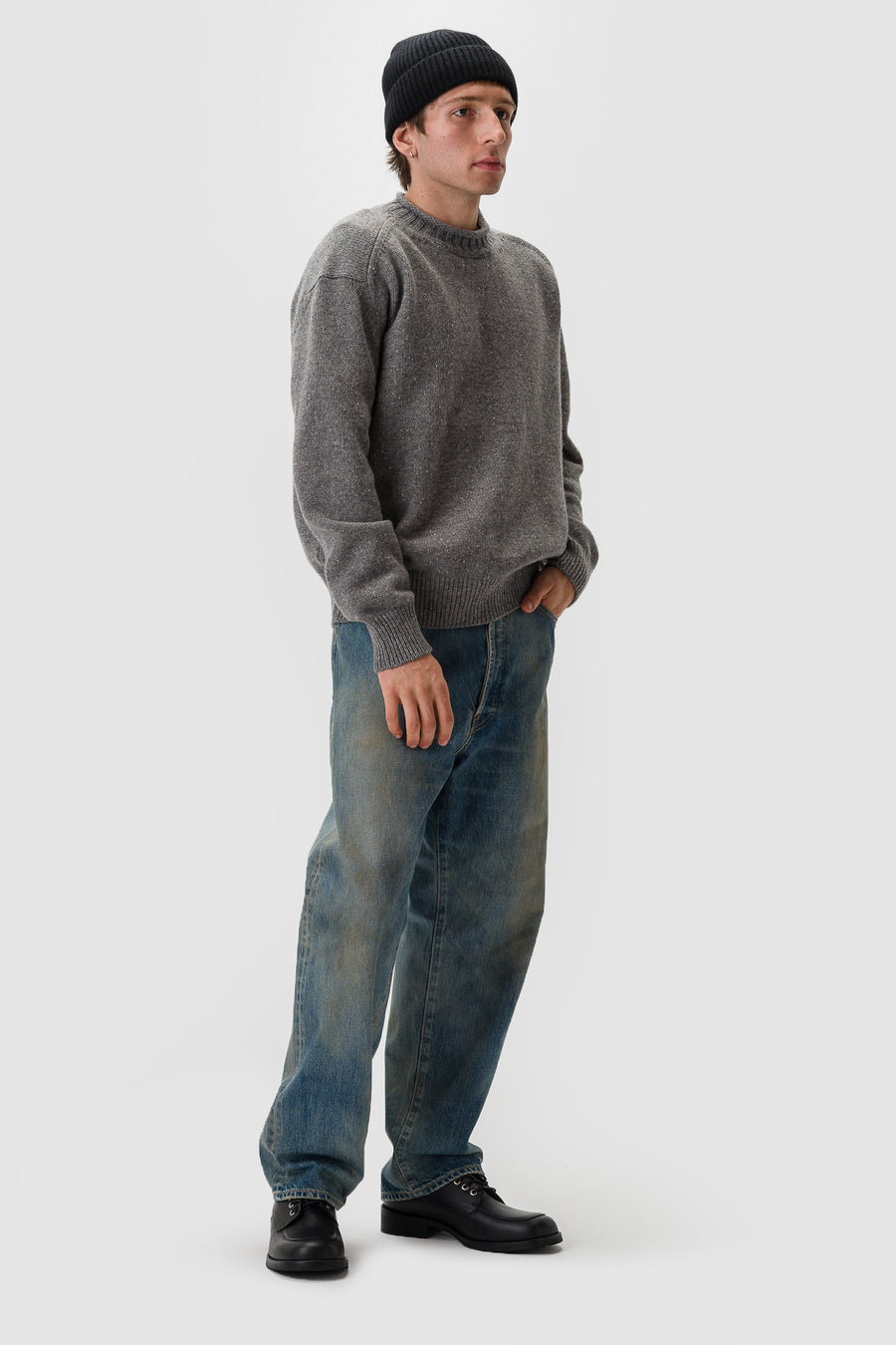 Aaron Levine Merino Rollneck Sweater in Gray - Notre