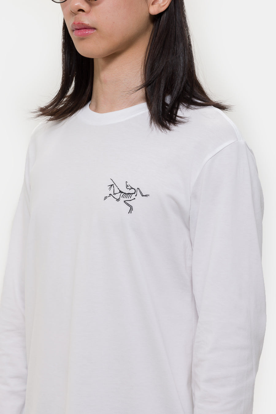 Arc'teryx Arc'Multi Bird Logo Long Sleeve T-Shirt in White Light - Notre