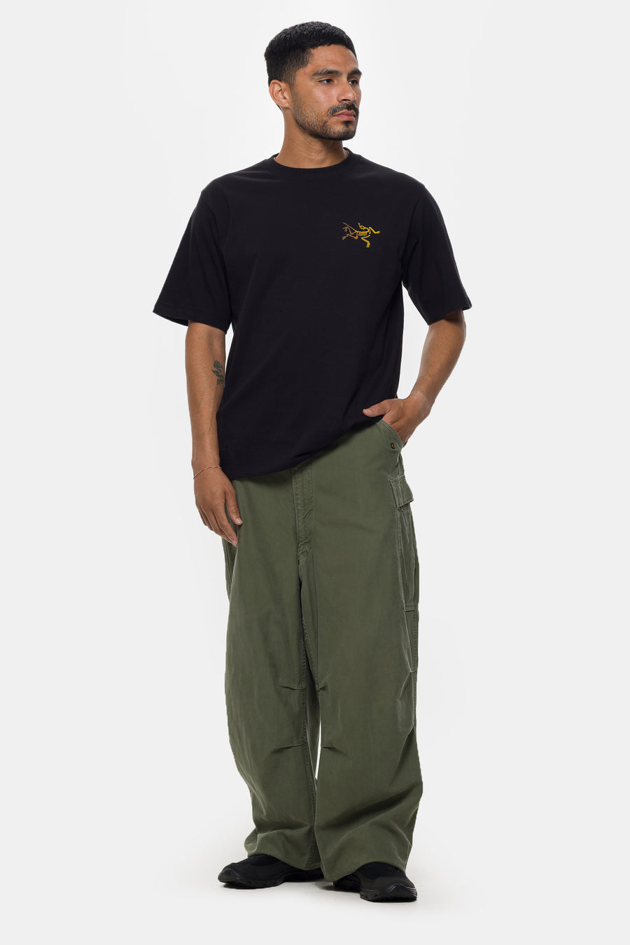 Arc'teryx Kragg SL Cotton Bird Word T-Shirt in 24K Black - Notre
