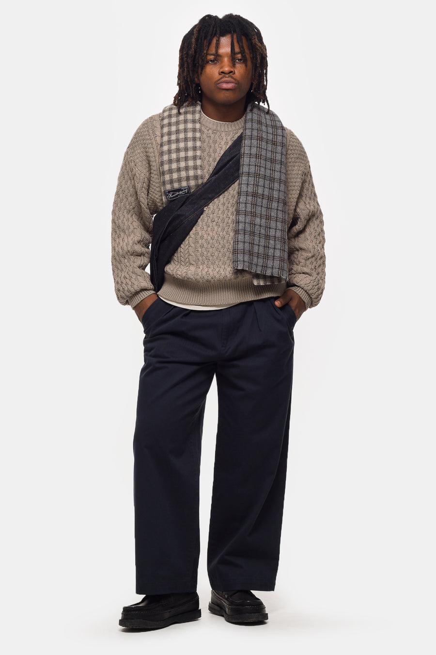 Beams Cable Knit Sweater in Taupe - Notre