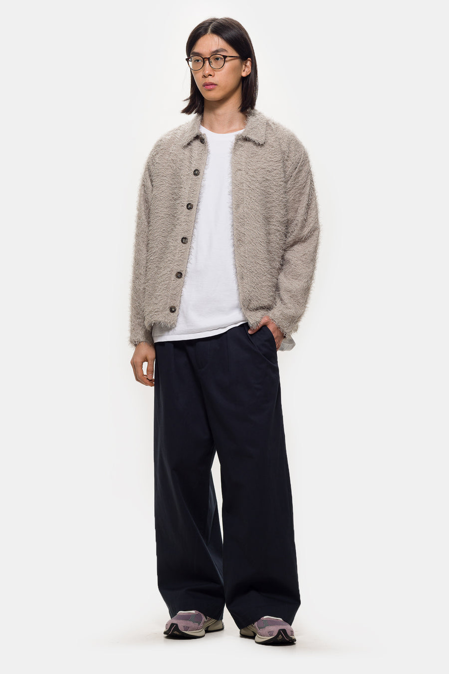 Beams New Wide Chino Pant in Navy - Notre