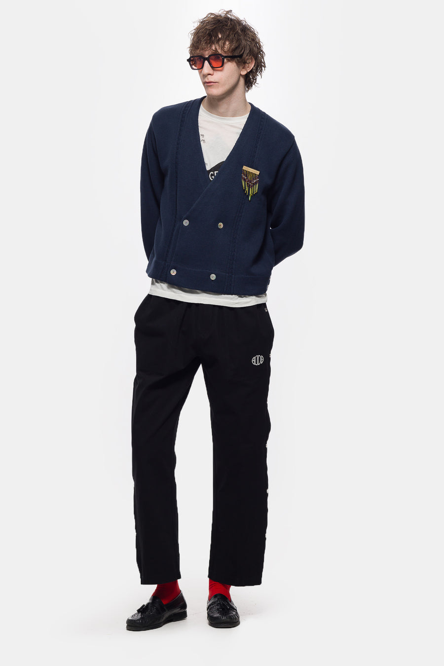 Bode Double Breasted Cardigan in Navy - Notre
