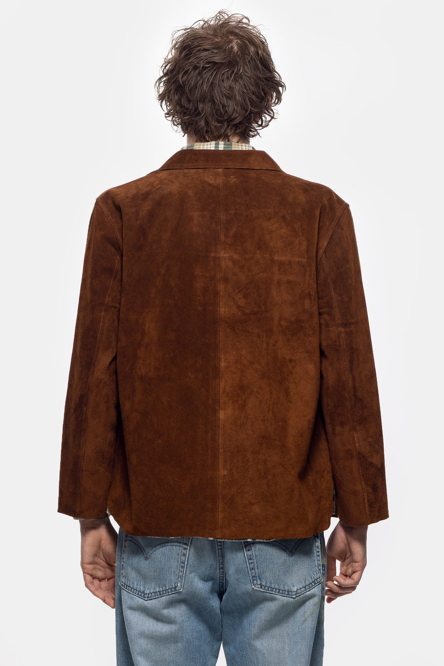 Bode Suede Over Shirt in Brown - Notre