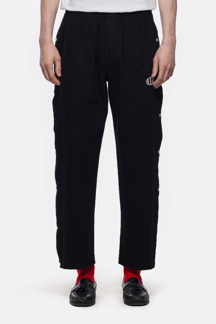 Bode Twill Tear Away Track Pant in Black - Notre