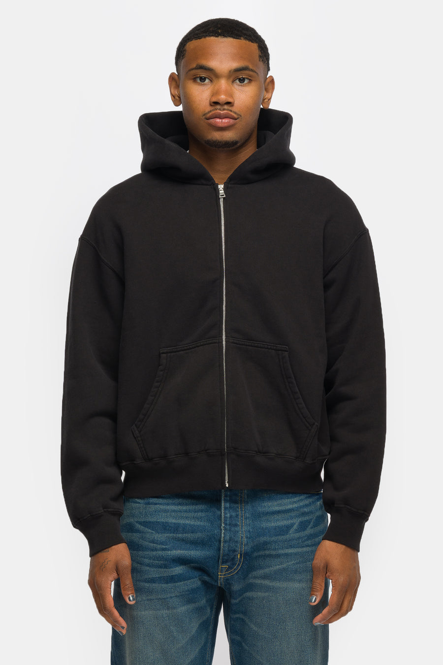 Bare Knuckles Basics Zip Hoodie in Aged Black - Notre