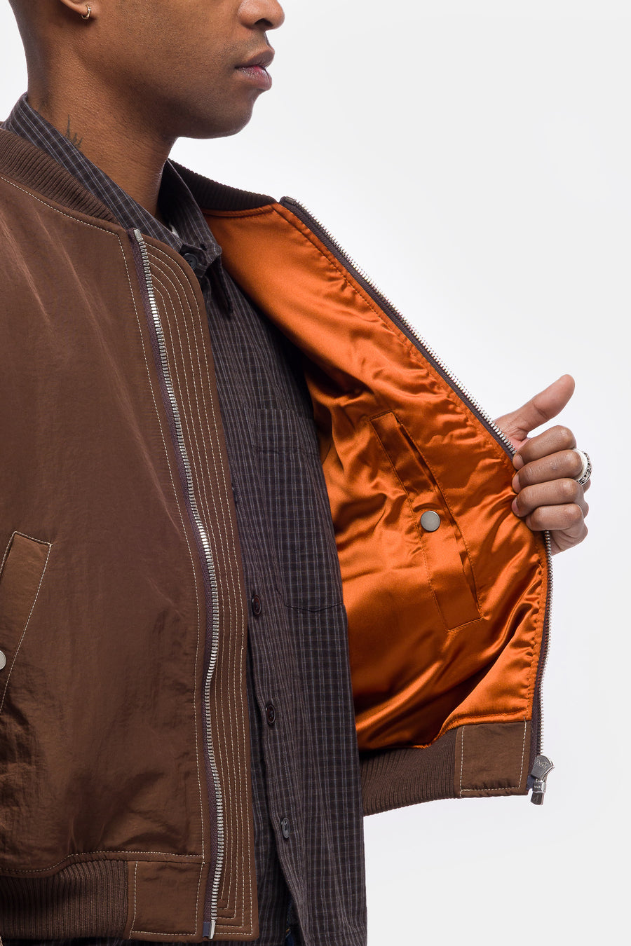 Bare Knuckles Breach Bomber Jacket in Brown - Notre