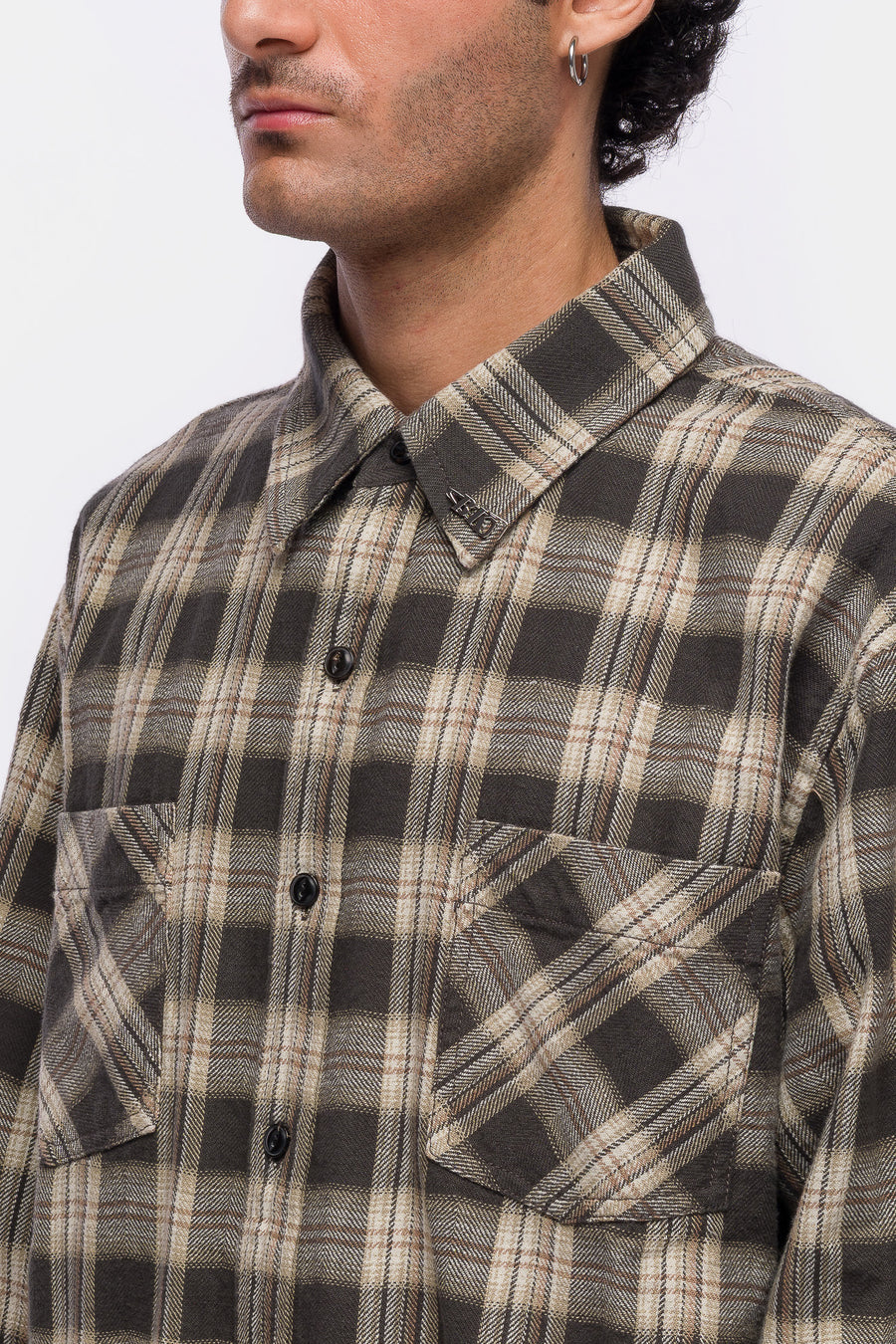 Bare Knuckles Eddie L/S Flannel in Black Plaid - Notre