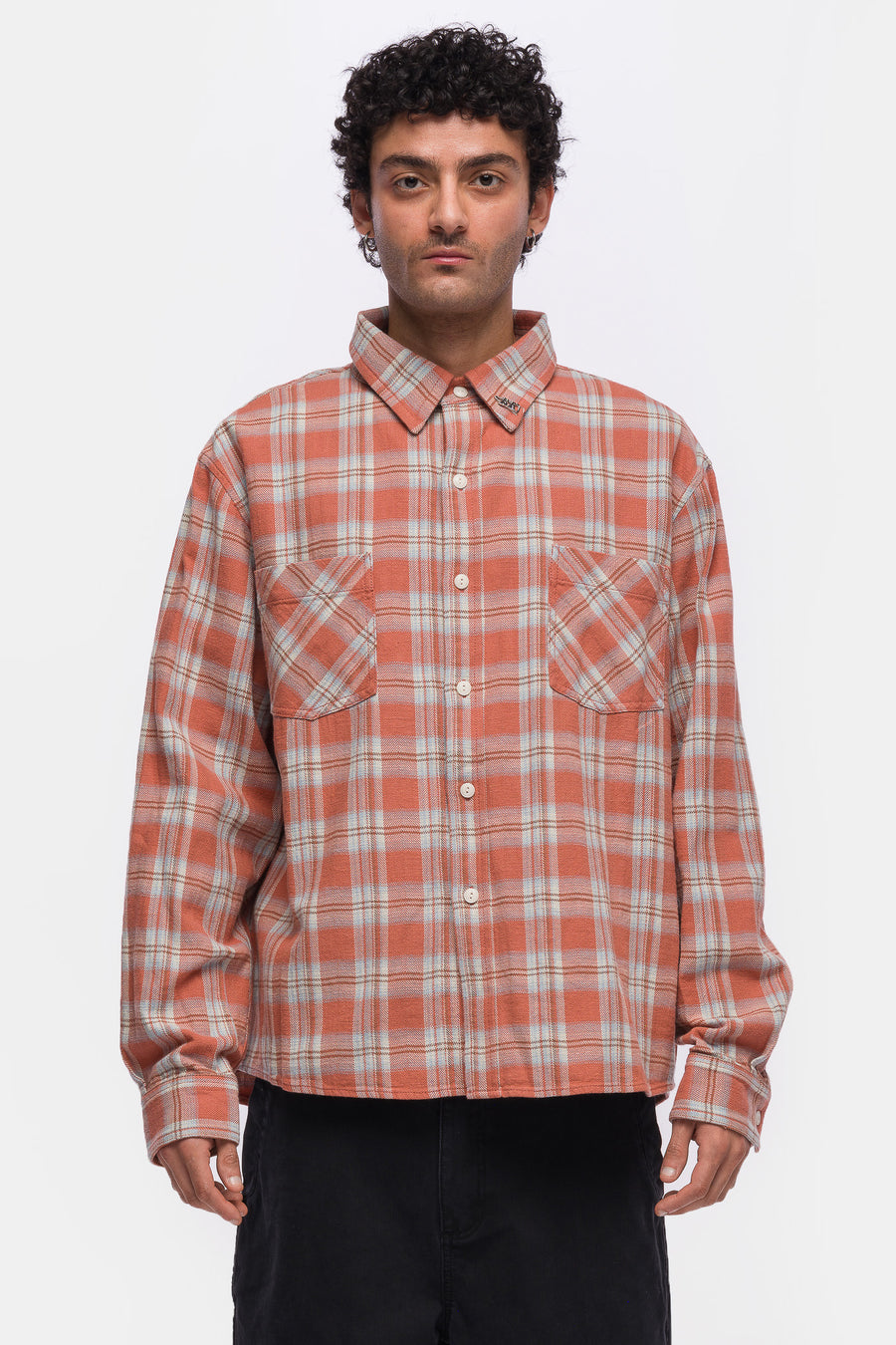 Bare Knuckles Eddie L/S Flannel in Orange Plaid - Notre