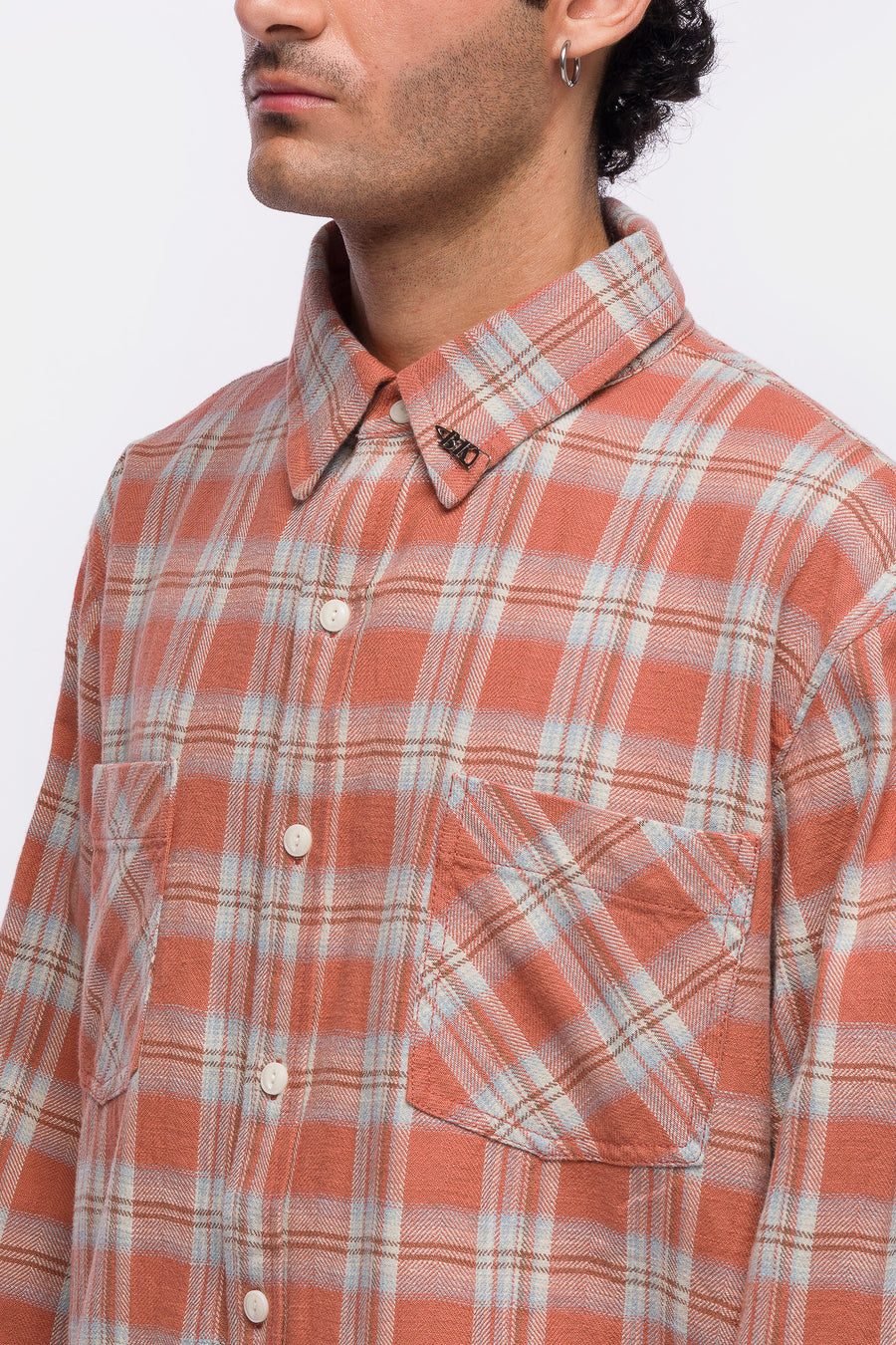 Bare Knuckles Eddie L/S Flannel in Orange Plaid - Notre