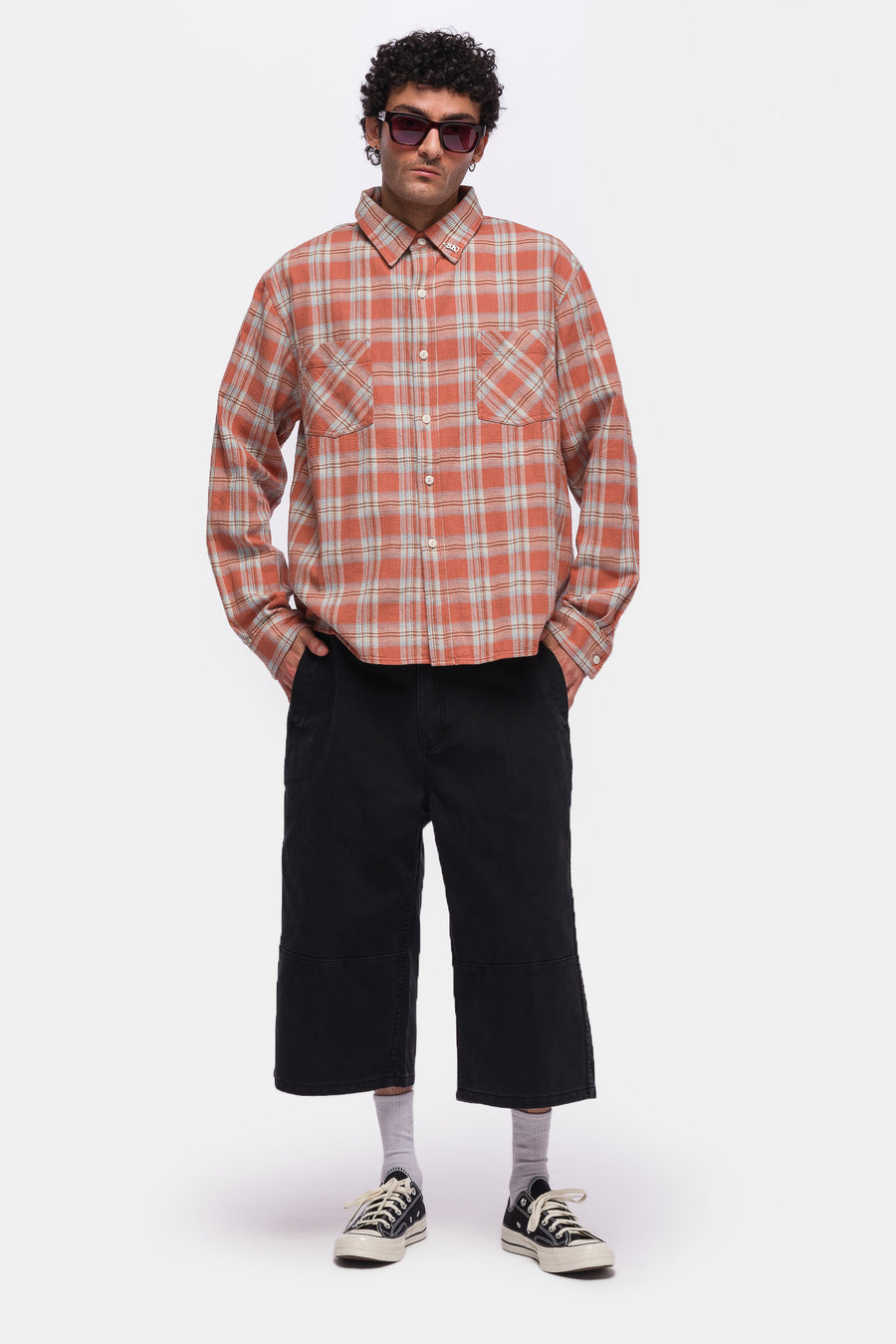 Bare Knuckles Eddie L/S Flannel in Orange Plaid - Notre