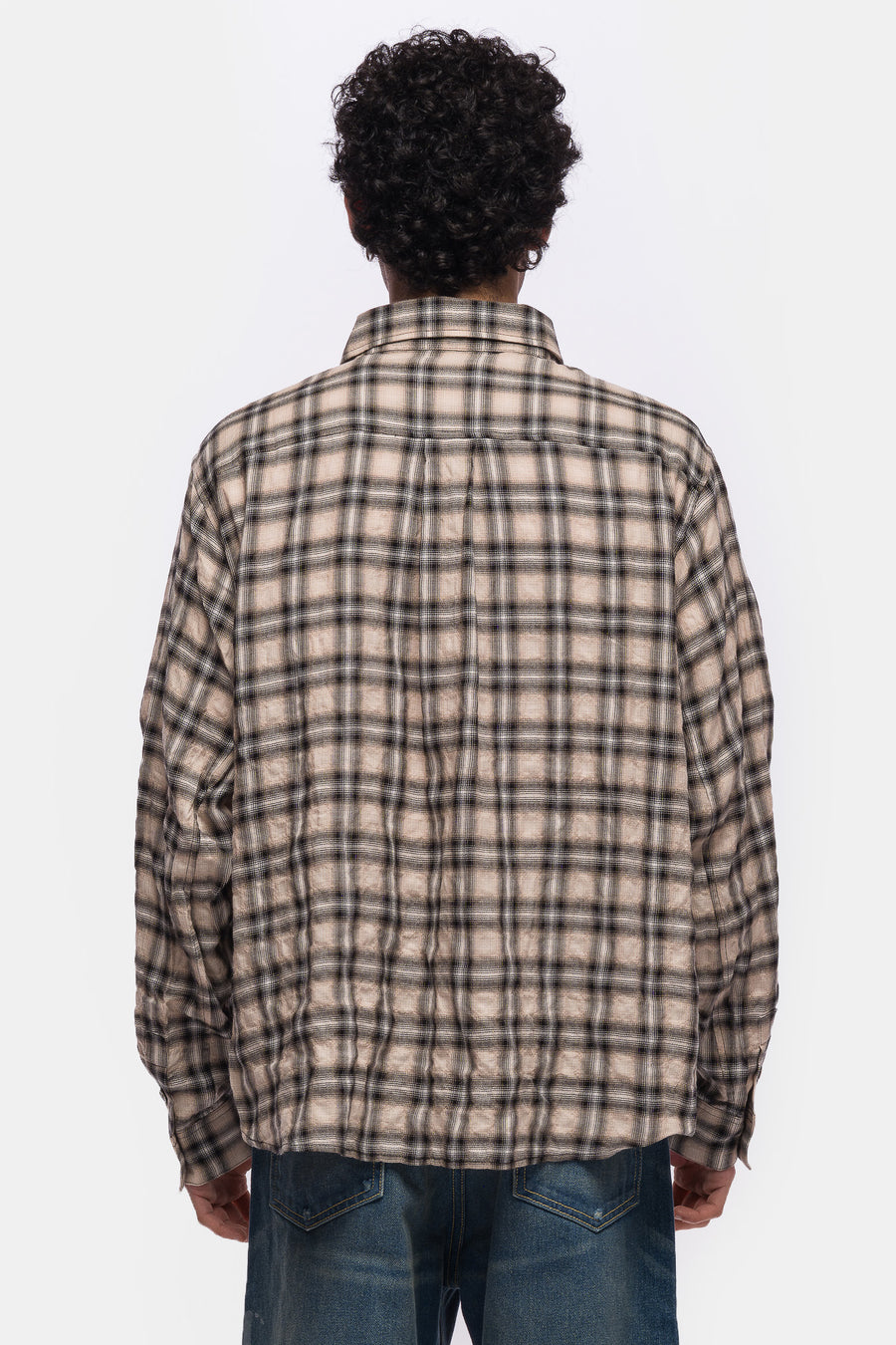 Bare Knuckles Eddie L/S Shirt in Black Crinkle - Notre