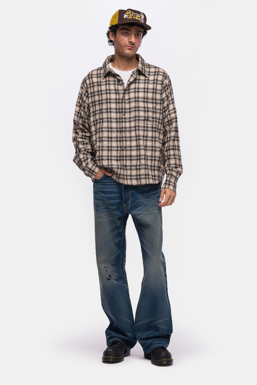 Bare Knuckles Eddie L/S Shirt in Black Crinkle - Notre