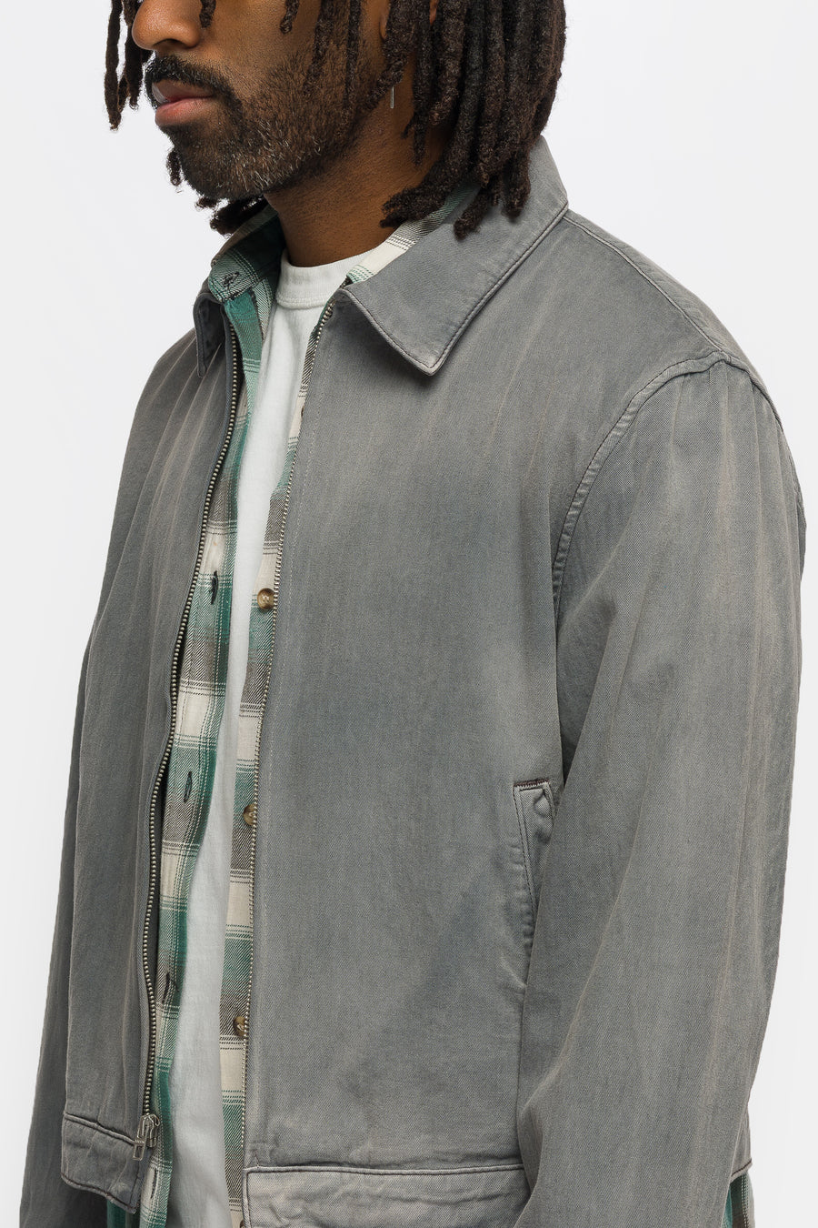 Bare Knuckles Freddy Cotton Blouson in Dove Grey - Notre