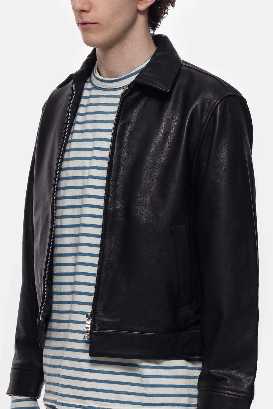 Bare Knuckles Freddy Leather Blouson in Black - Notre