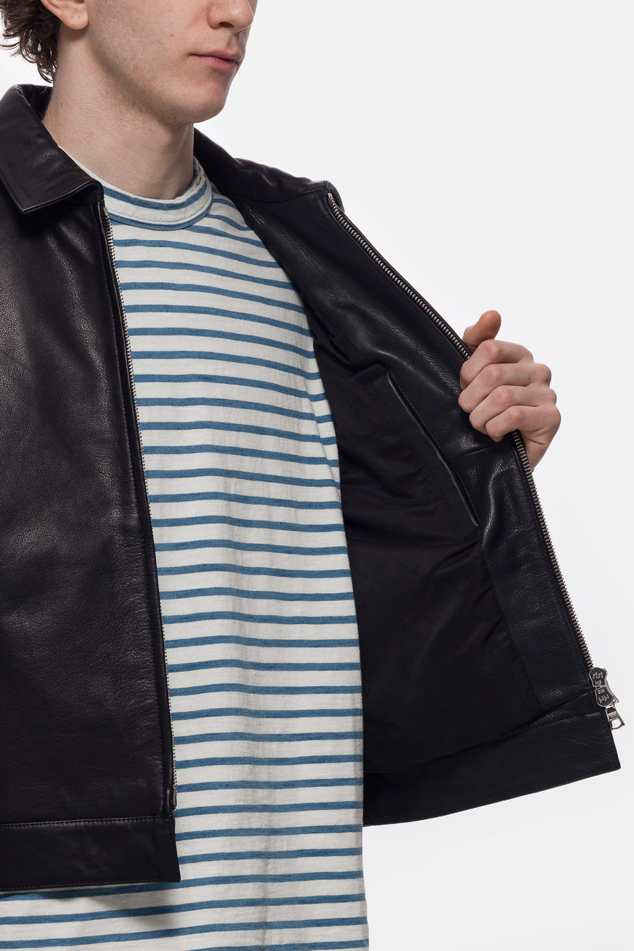 Bare Knuckles Freddy Leather Blouson in Black - Notre