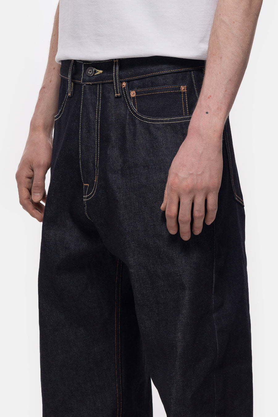 Bare Knuckles Javier Wide Leg Selvedge Jean in Indigo Blue - Notre