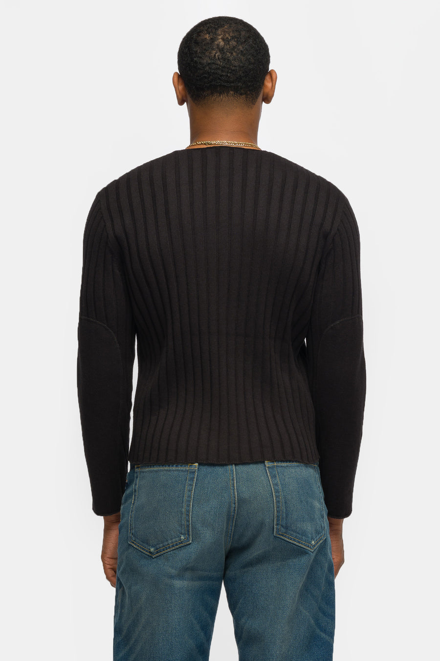 Bare Knuckles Lou Rib Knit Sweater in Onyx - Notre