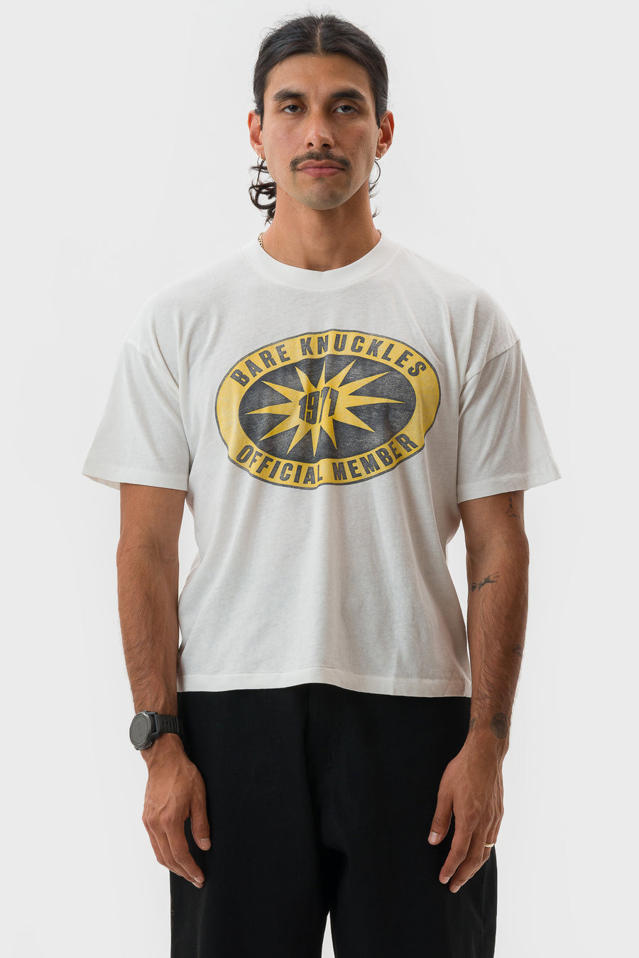 Bare Knuckles Members Only Marci T-Shirt in Rinse White - Notre