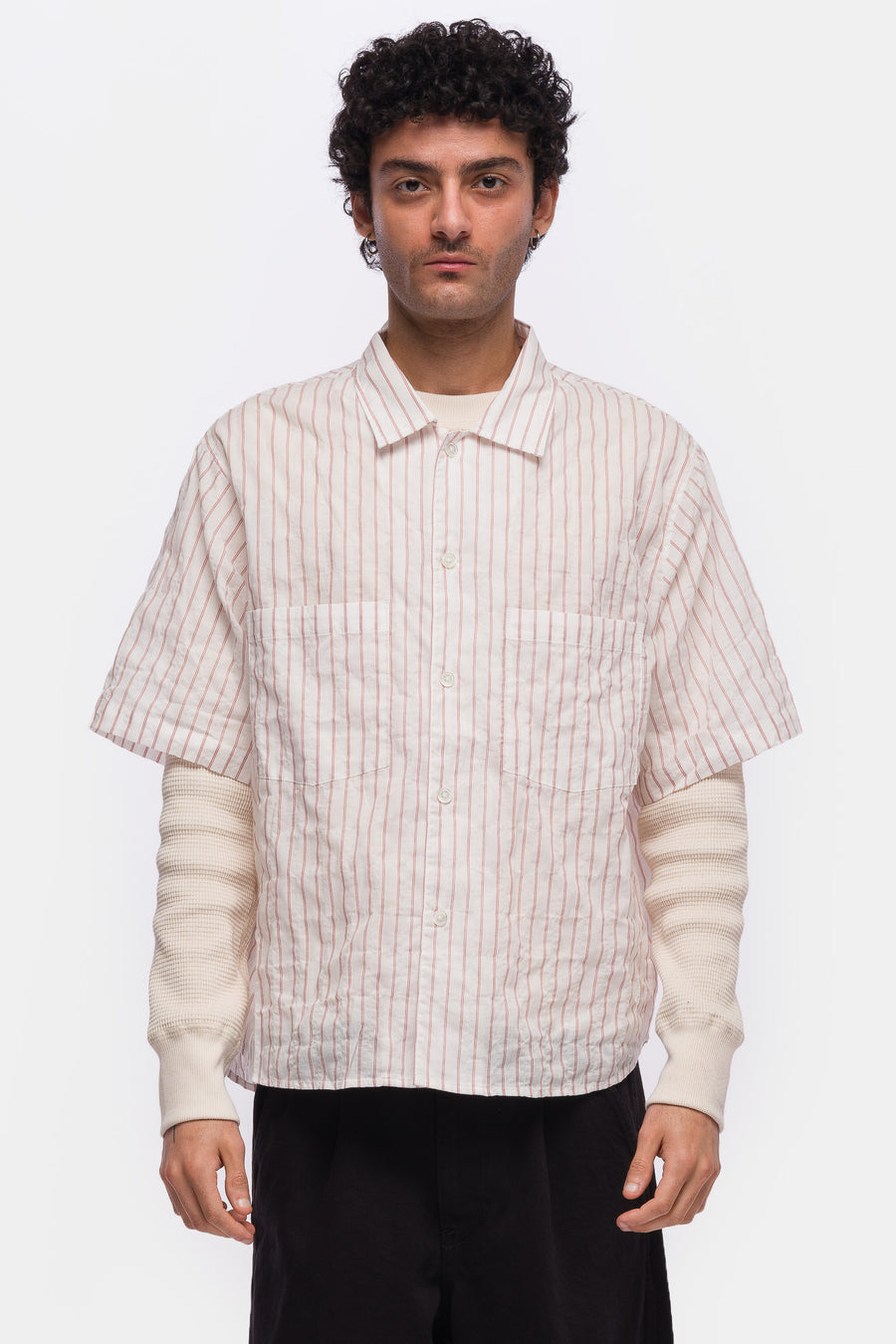 Bare Knuckles Paulie S/S Shirt in White/Red - Notre