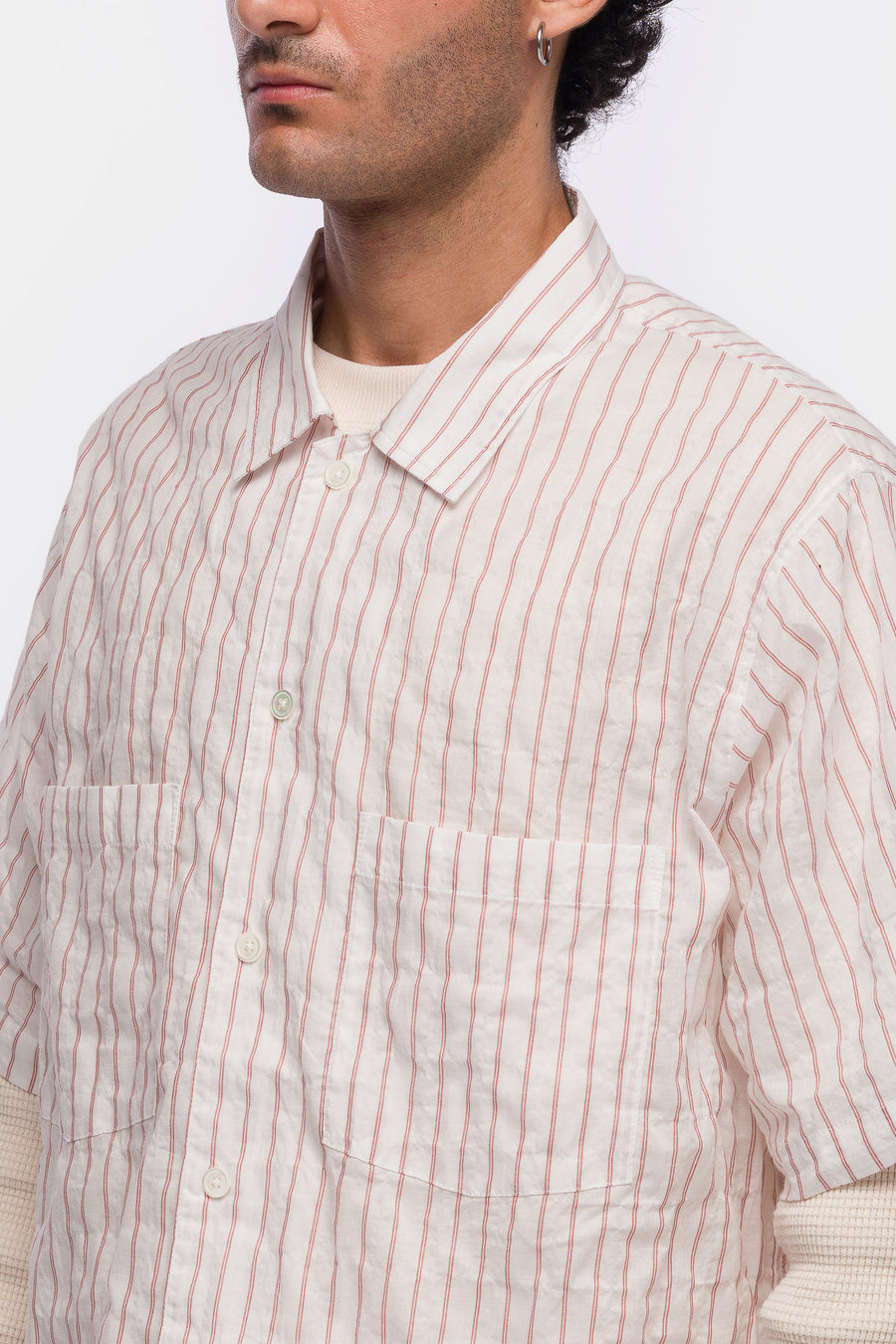 Bare Knuckles Paulie S/S Shirt in White/Red - Notre