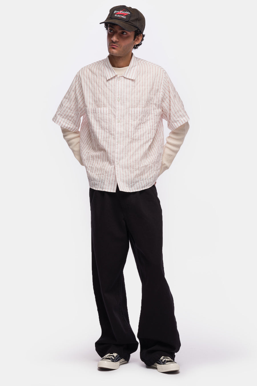 Bare Knuckles Paulie S/S Shirt in White/Red - Notre