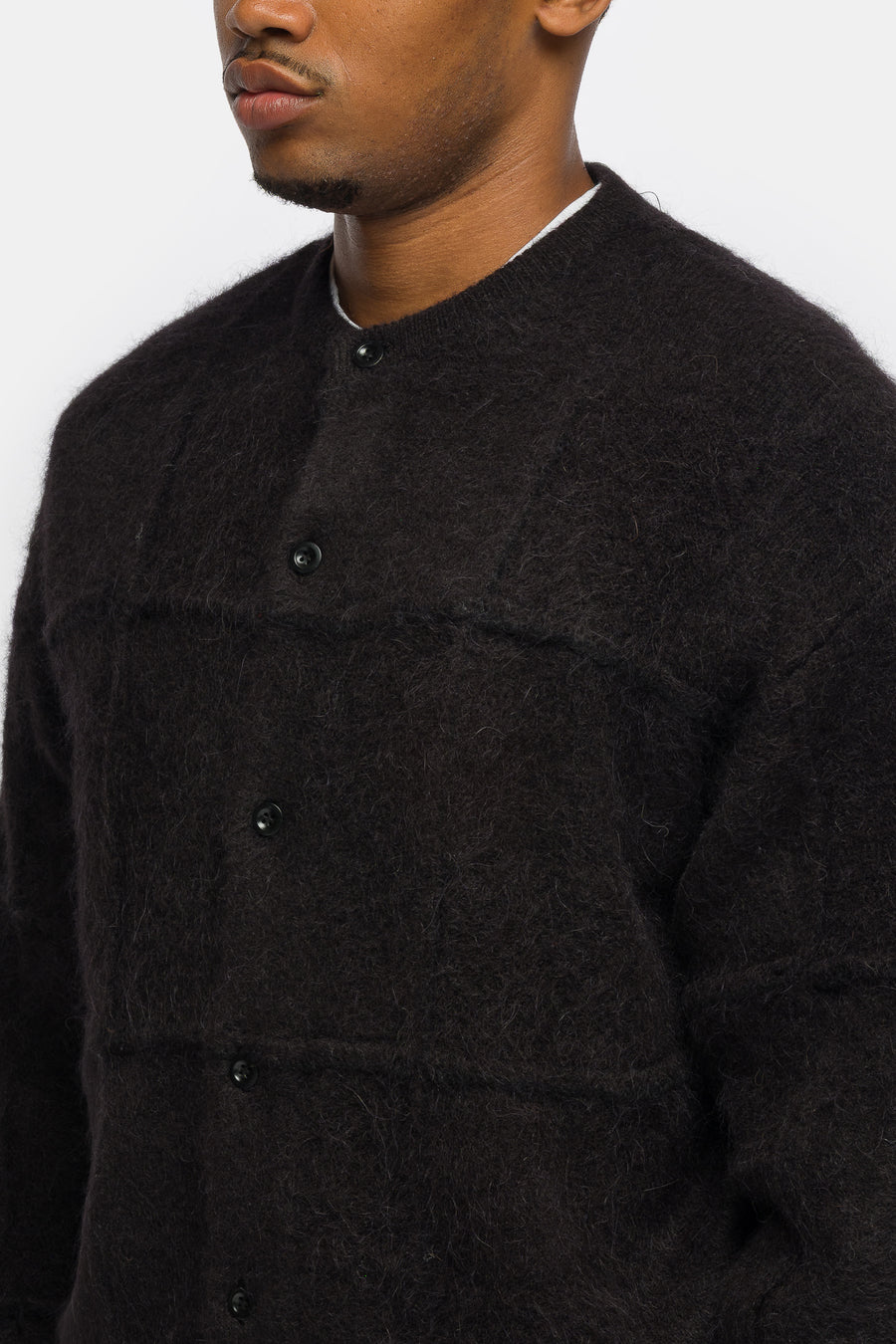 Bare Knuckles Tinsley Alpaca Cardigan in Caviar - Notre