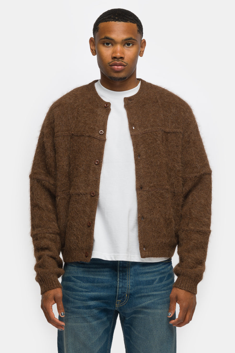 Bare Knuckles Tinsley Alpaca Cardigan in Tobacco - Notre