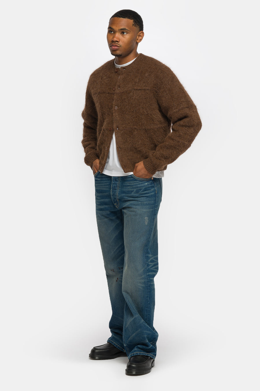 Bare Knuckles Tinsley Alpaca Cardigan in Tobacco - Notre