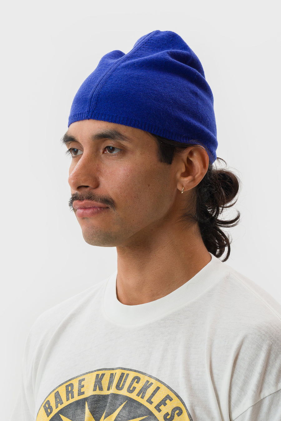Bare Knuckles Trek Smooth Cashmere Beanie in Royal - Notre