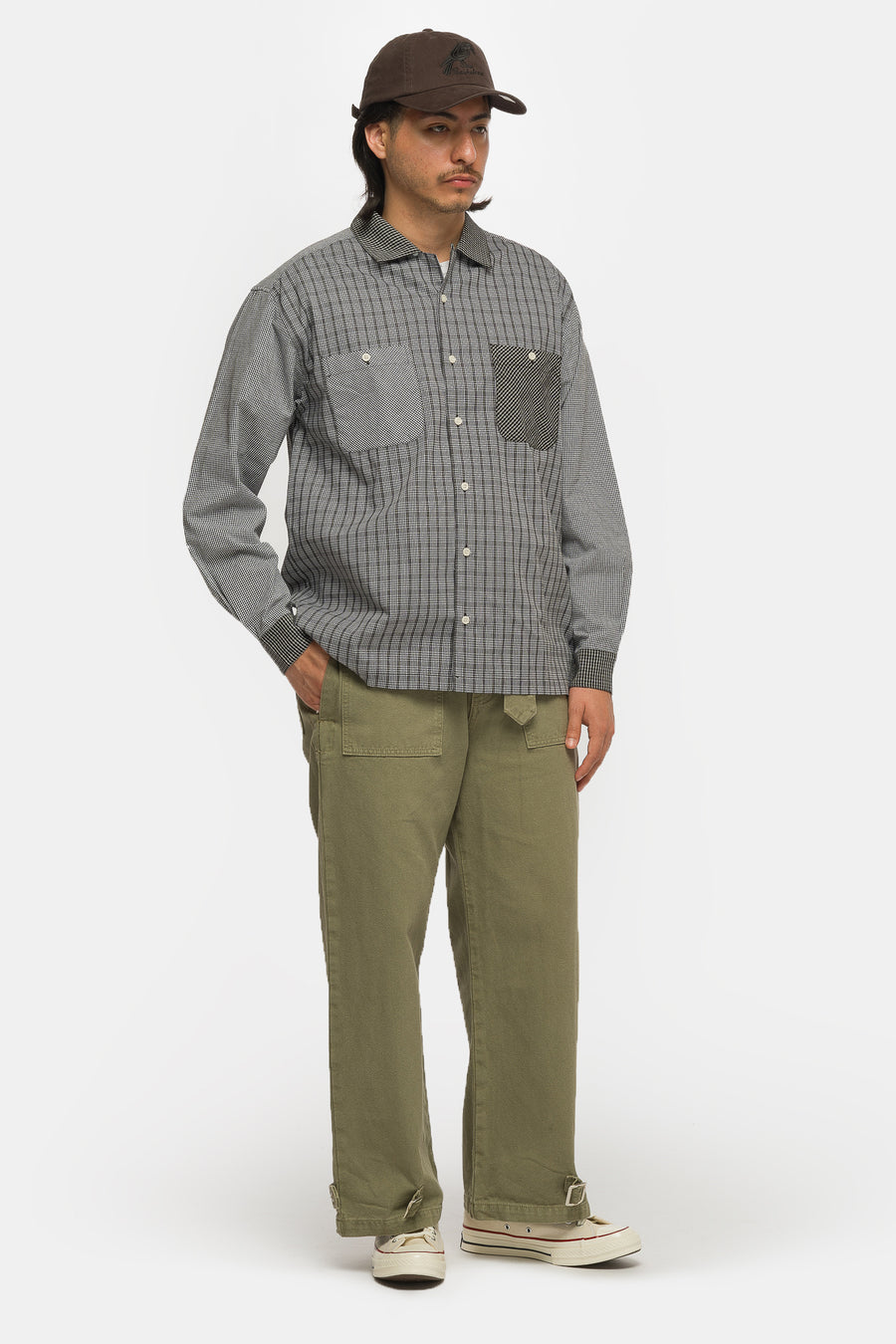Basketcase Gallery Belted Fatigue Pant in Military Green - Notre