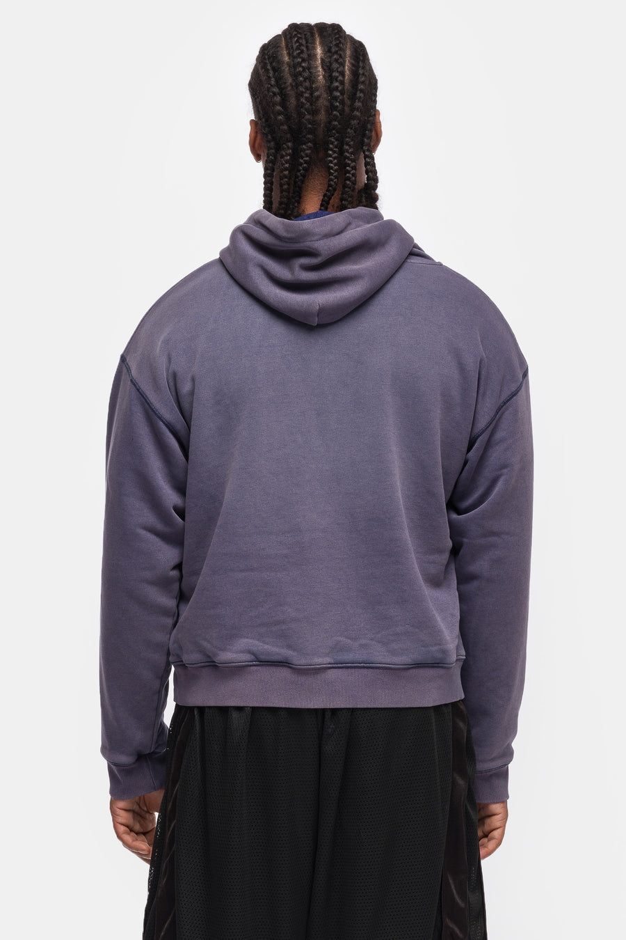 Basketcase Gallery Charms Thermal Lined Pullover Hoodie in Washed Navy - Notre
