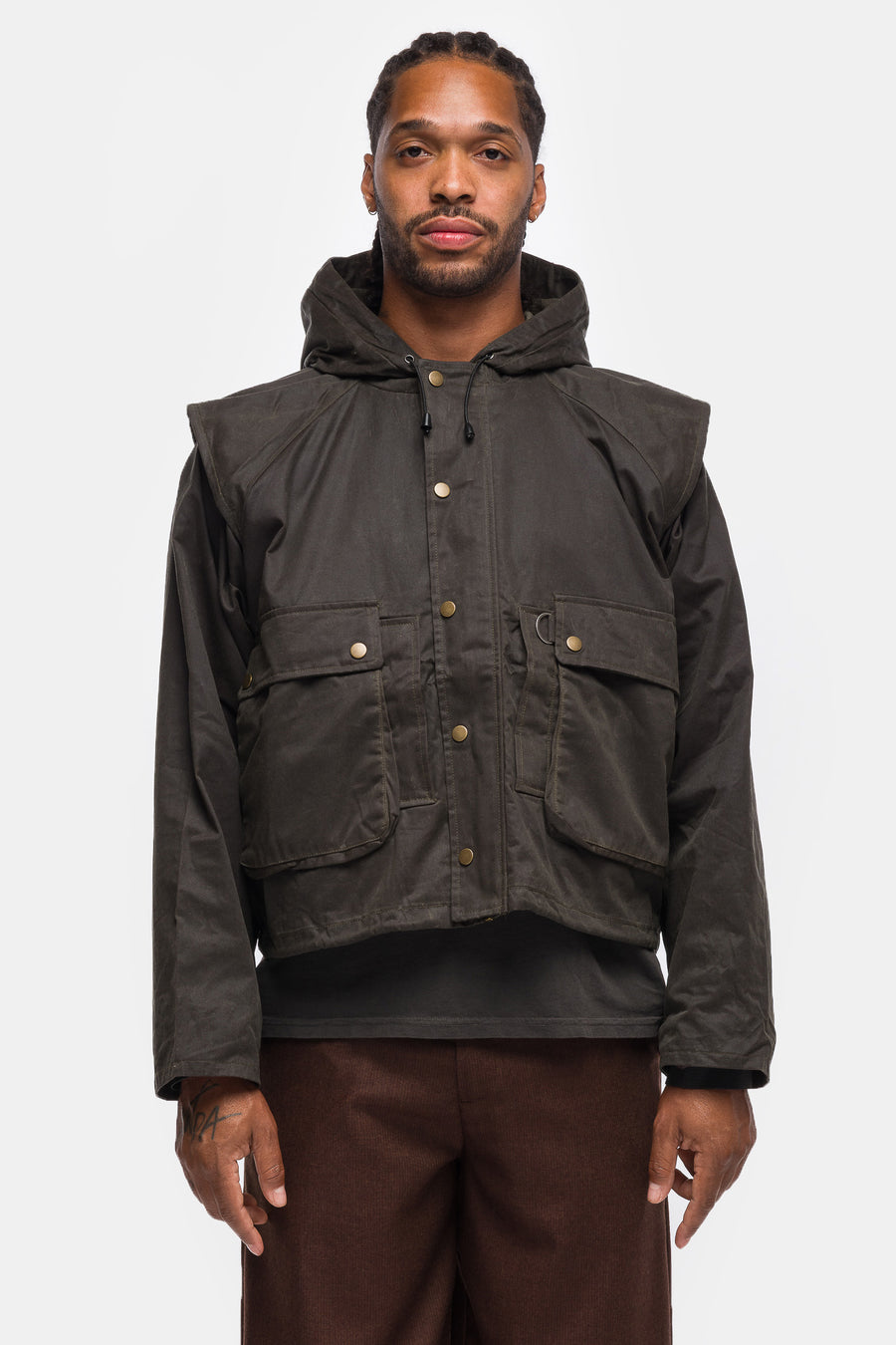 Basketcase Gallery Fisherman Oil Wax Jacket in Brown - Notre