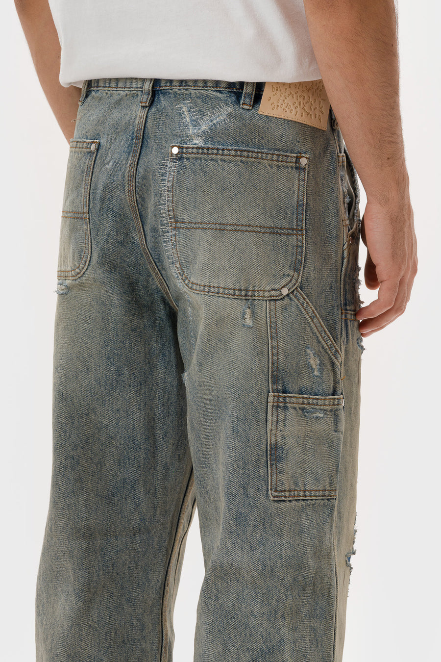 Basketcase Gallery Hench Double Knee Pant in Light Wash - Notre