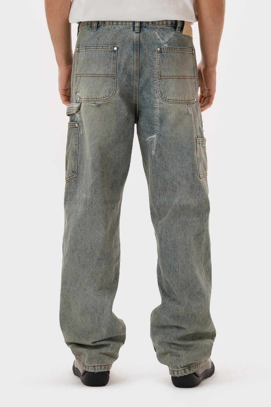 Basketcase Gallery Hench Double Knee Pant in Light Wash - Notre