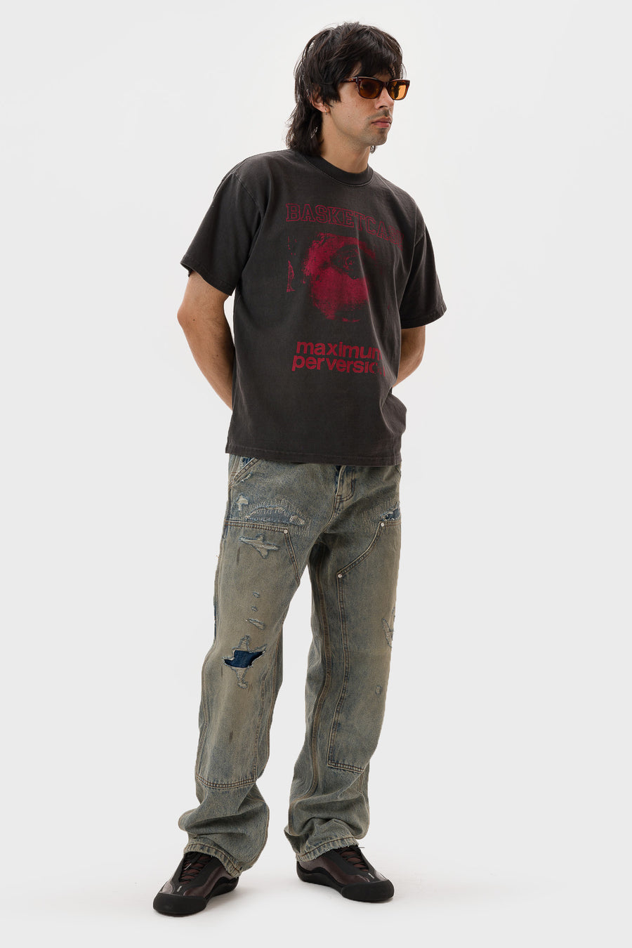 Basketcase Gallery Hench Double Knee Pant in Light Wash - Notre