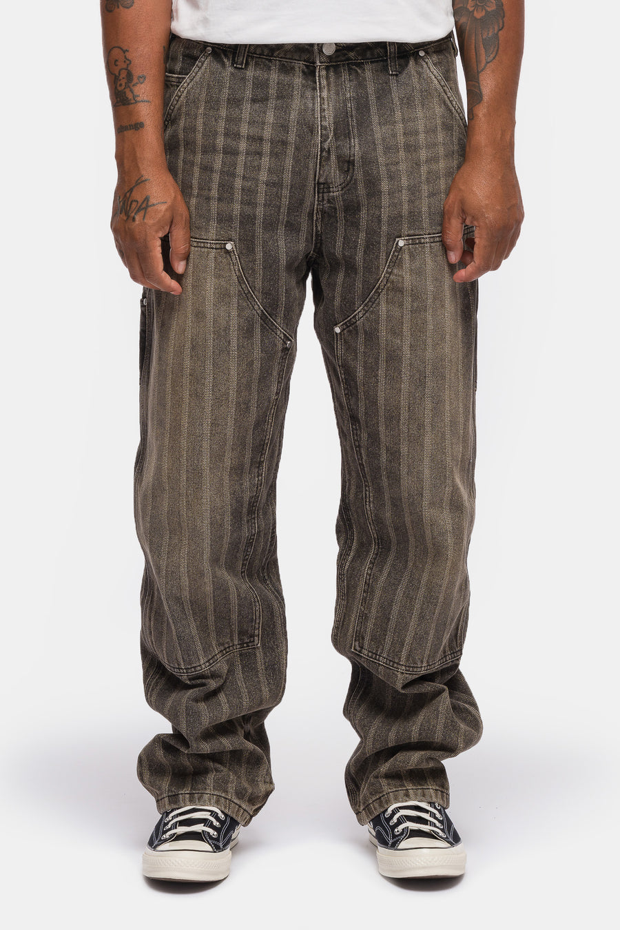 Basketcase Gallery Hench Double Knee Pant in Washed Brown - Notre