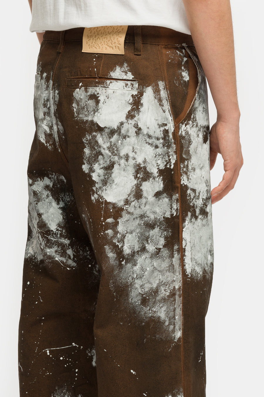 Basketcase Gallery Hench Paint Splatter Work Pant in Brown - Notre