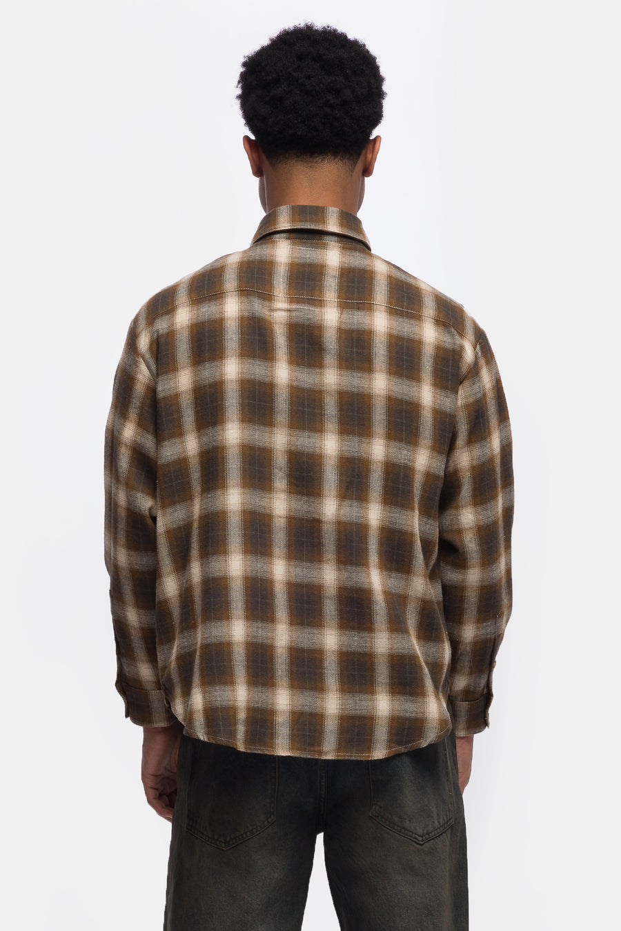 Basketcase Gallery Hench Plaid Evening Shirt in Brown/Multi - Notre
