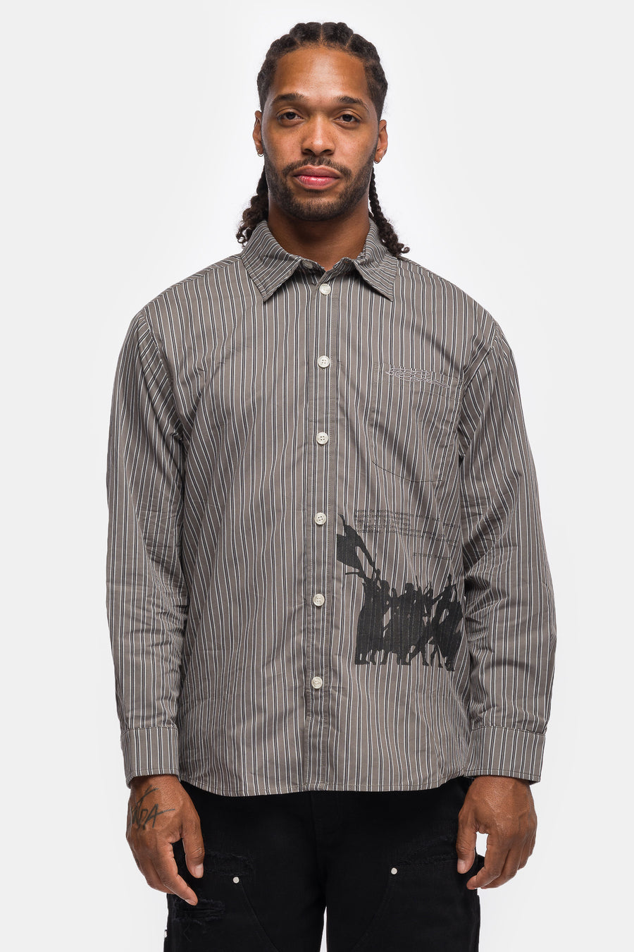 Basketcase Gallery Riot Button Up Shirt in Green - Notre